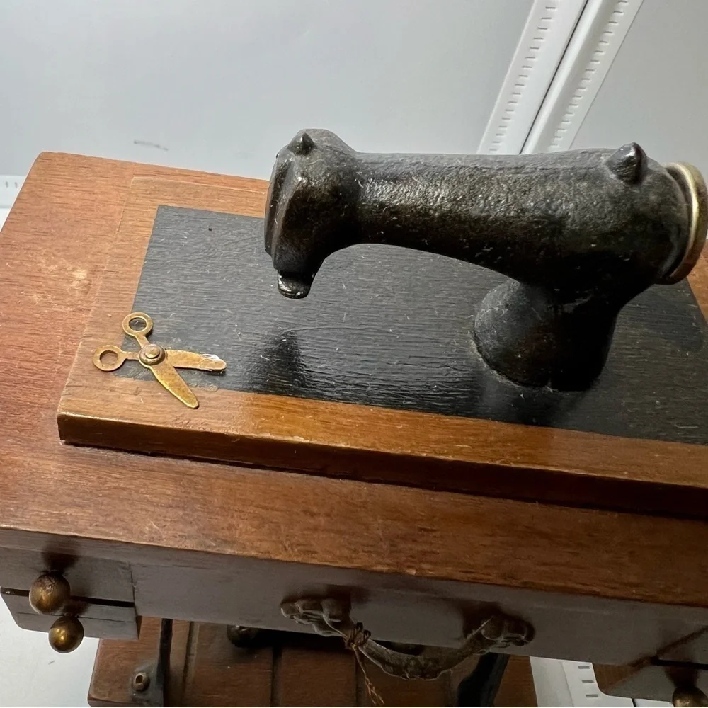 Mini Sewing Machine Music Box by George Good Corporation, Vintage Works Well